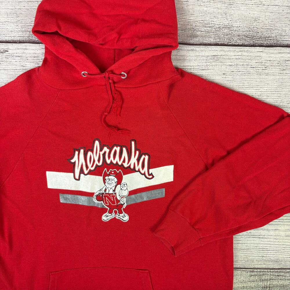 Vintage 1980s Champion University of Nebraska Huskers College Hoodie - Picture 1 of 8